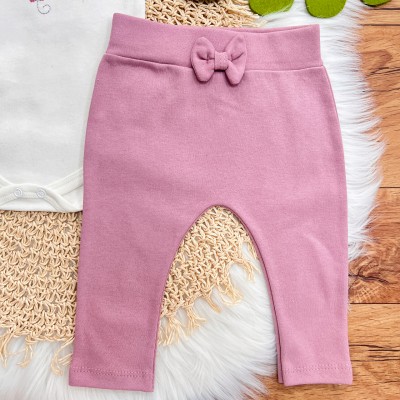 Conj. de Malha 3 peças - Borboletas Bordadas - Off White e Uva